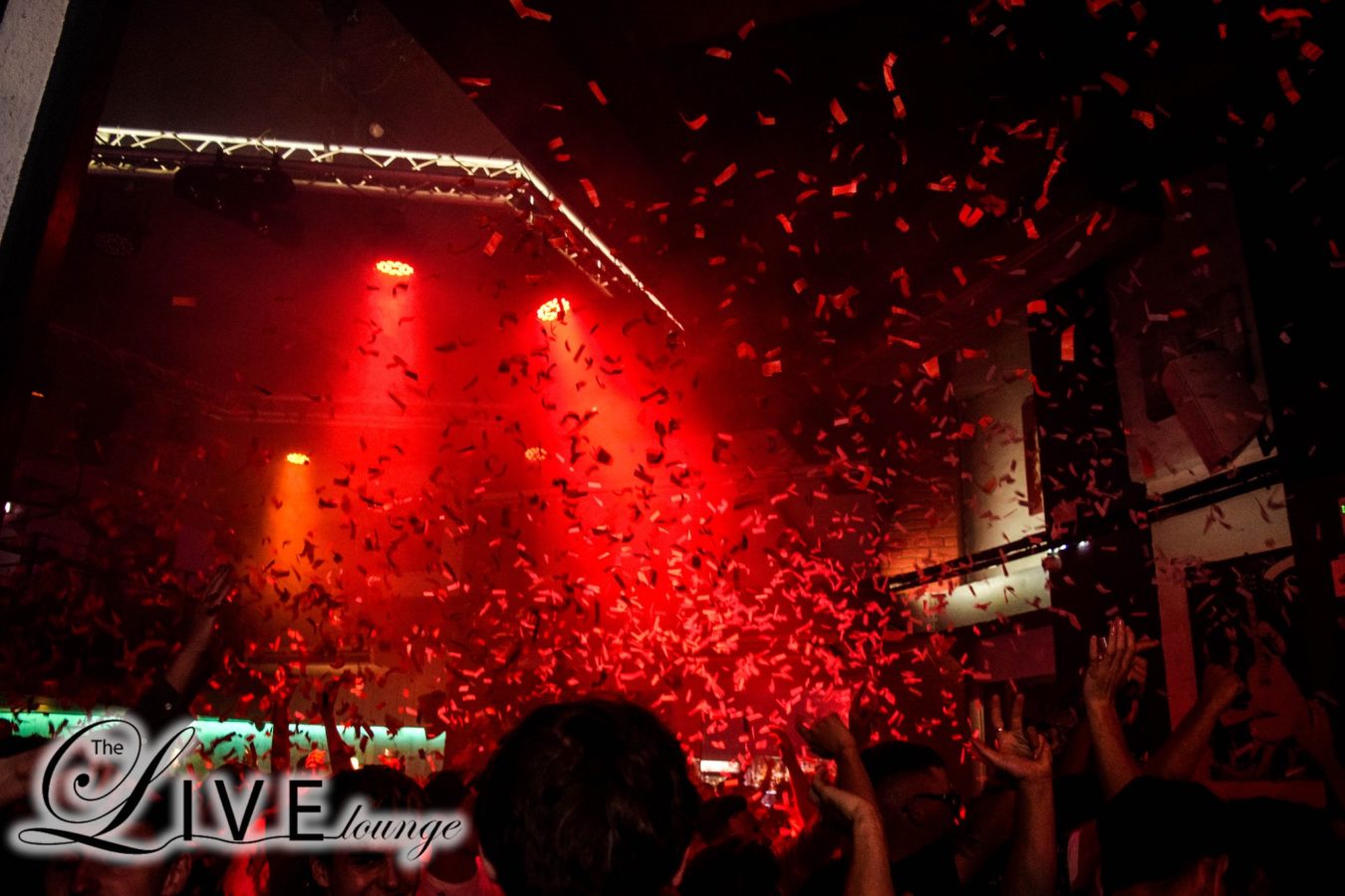 Confetti falls in the Live Lounge