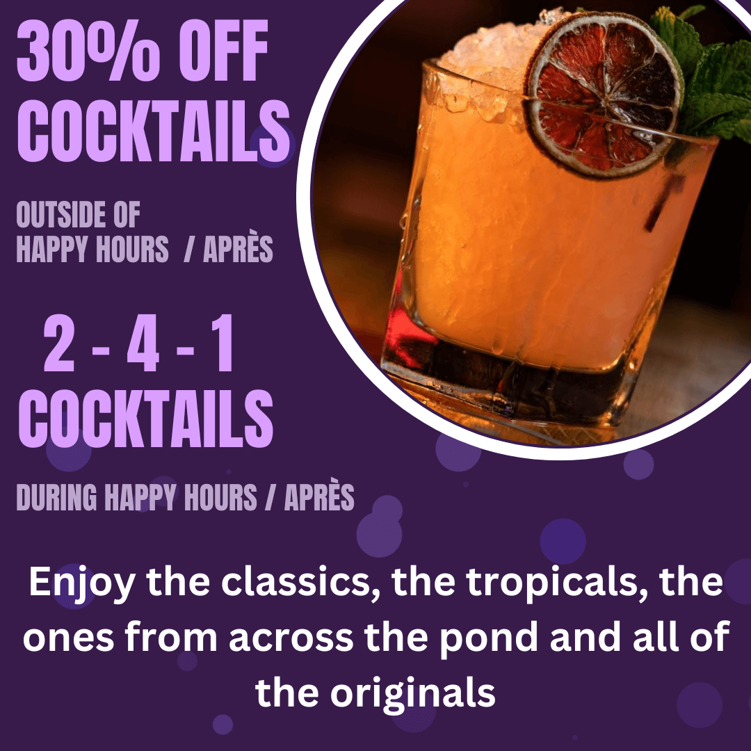 an offer for 2 for 1 cocktails cardiff